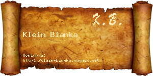 Klein Bianka névjegykártya
