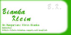 bianka klein business card